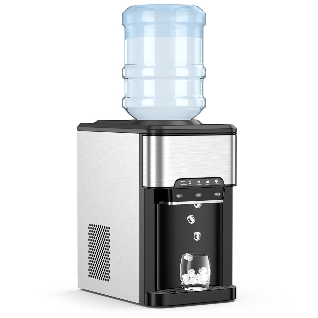 Costway 3-in-1 Water Cooler Dispenser with Built-in Ice Maker w/ 3 Temperature Settings
